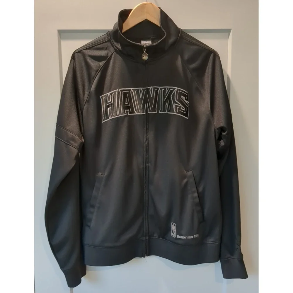 Atlanta Hawks Adidas Mens Black Member Since‎ 1968 Zip Jacket Size Medium